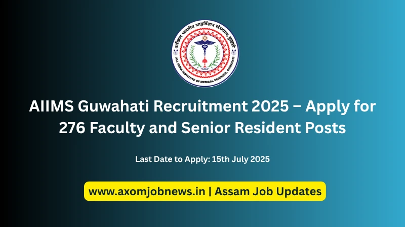 AIIMS Guwahati Recruitment 2025 – Apply for 276 Faculty and Senior Resident Posts