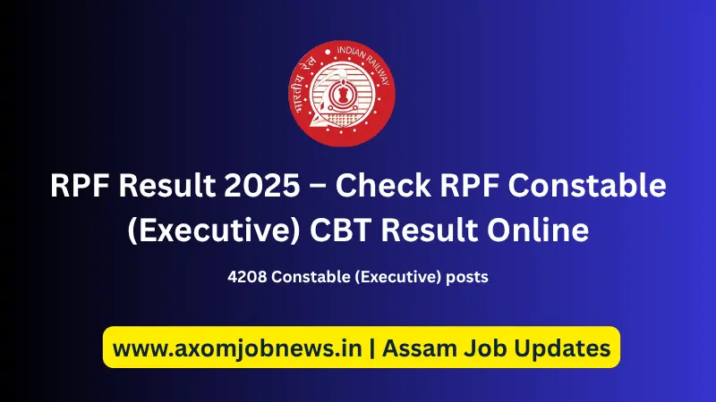 RPF Result 2025 – Check RPF Constable (Executive) CBT Result Online