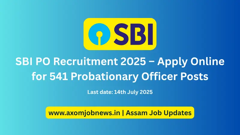 SBI PO Recruitment 2025 – Apply Online for 541 Probationary Officer Posts